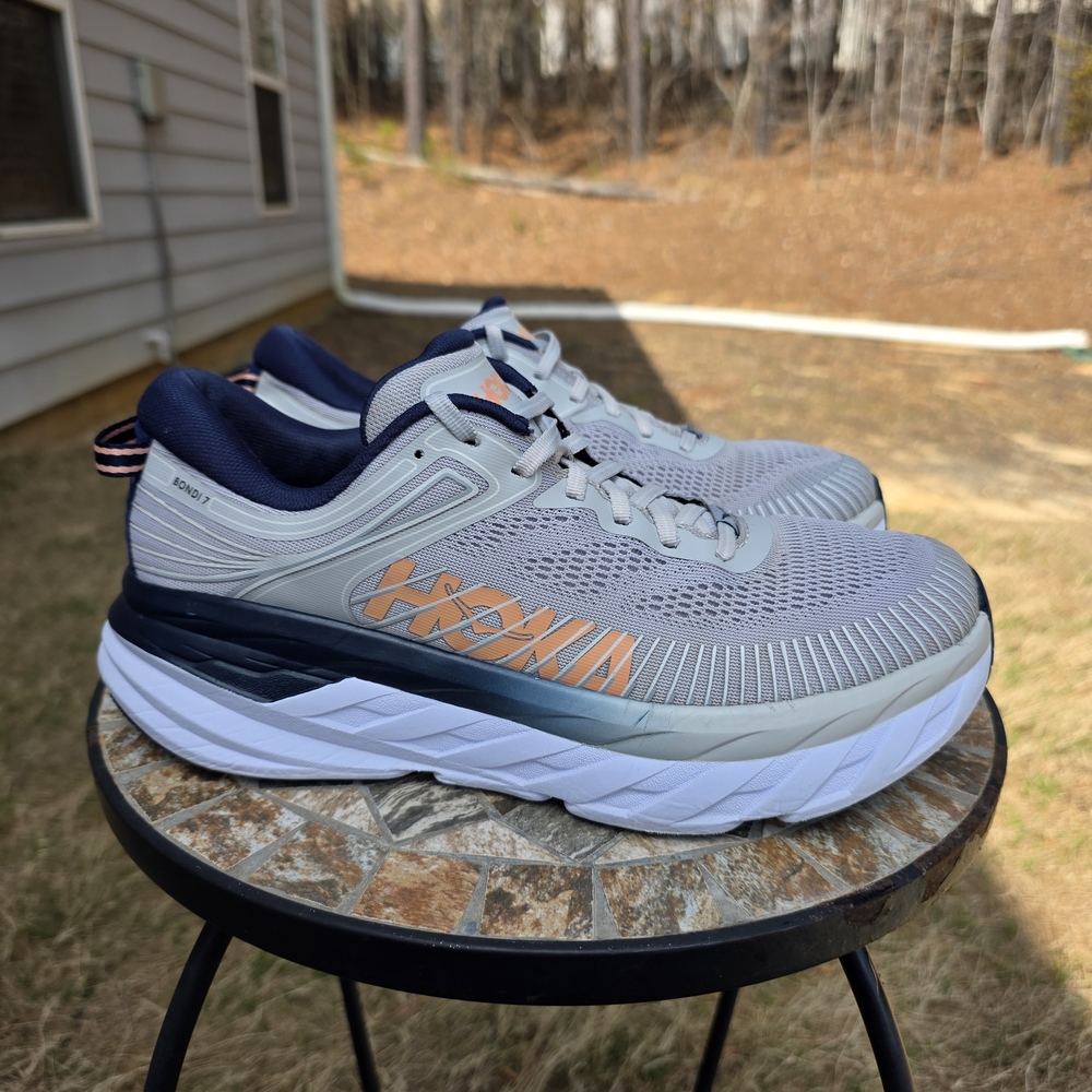 Hoka Bondi 7 1110519 LRBI Lunar Rock Running Shoes Sneakers Women's Size 10.5